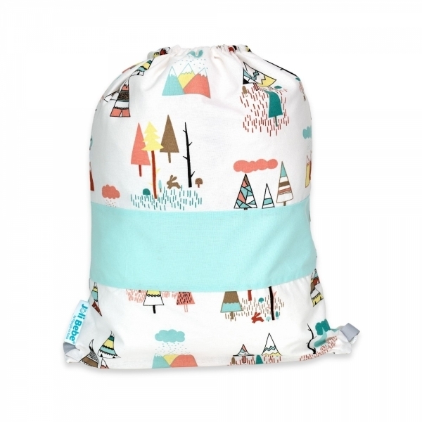 Saculet gradinita personalizat cu nume din Bumbac 40cm x 30cm, brazi