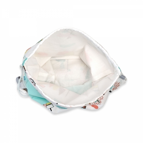 Saculet gradinita personalizat cu nume din Bumbac 40cm x 30cm, brazi