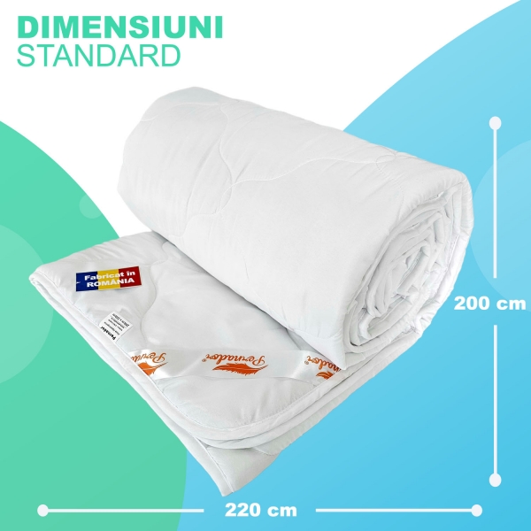 Pilota matlasata Pernador de iarna, Bumbac 400g/mp, lavabila la 60°C, 200cm x 220cm