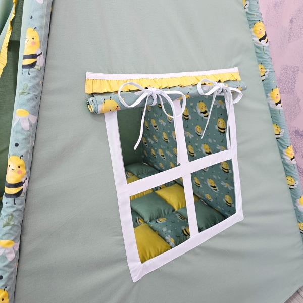 Cort de joaca Teepee, albinute cu kaki