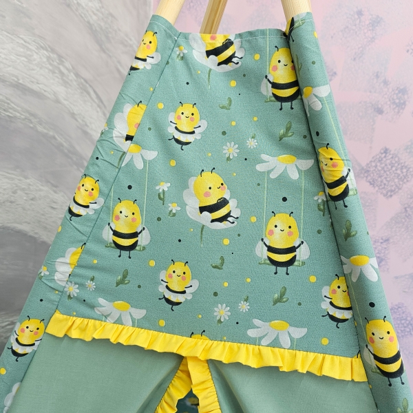 Cort de joaca Teepee, albinute cu kaki